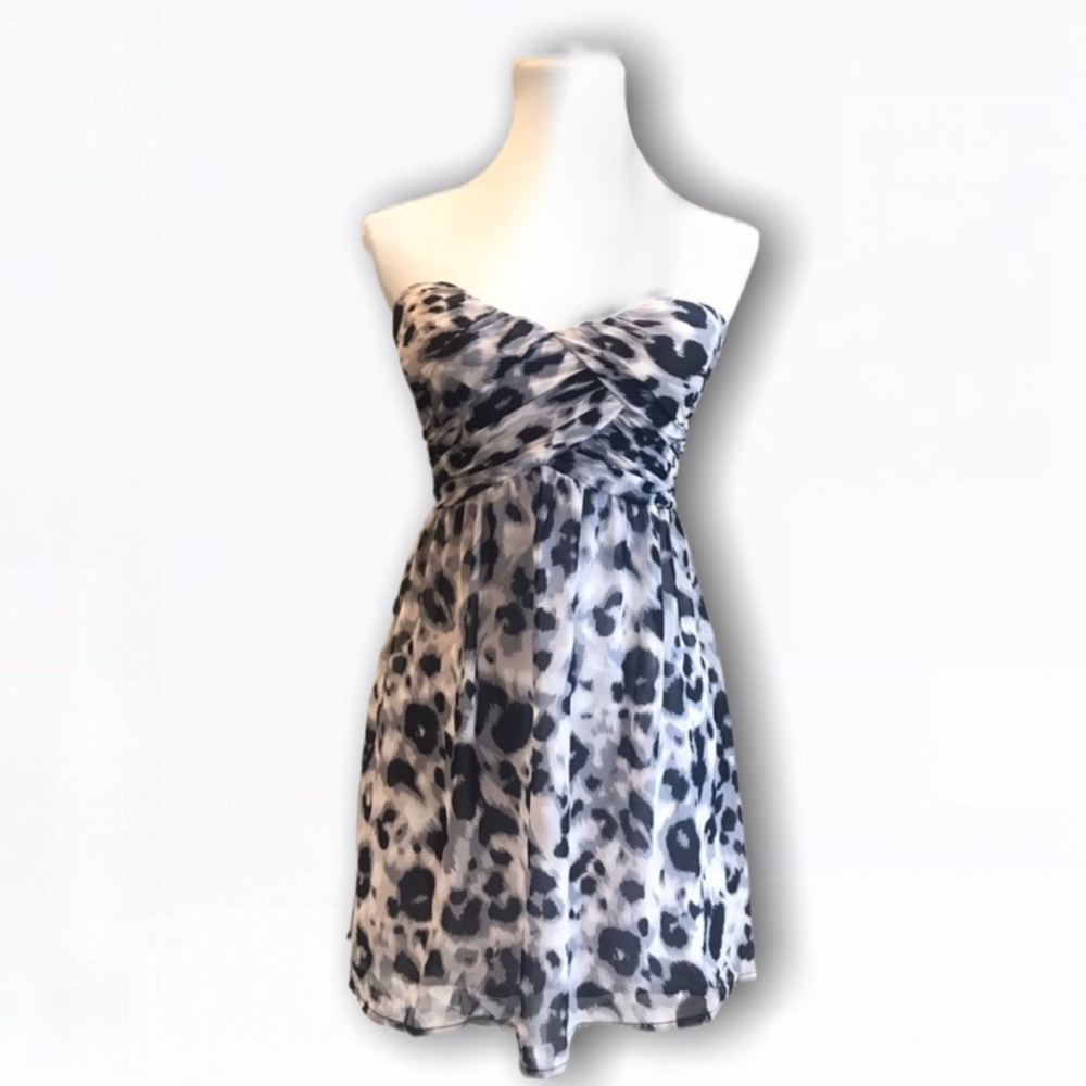 NWOT Flowy Leopard Chiffon Dress